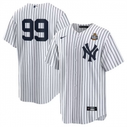 Men New York Yankees 99 Aaron Judge White 2024 World Series Cool Base Stitched Baseball Jersey