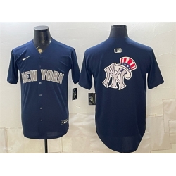 Men New York Yankees Team Big Logo Navy Limited Stitched Baseball Jerseys