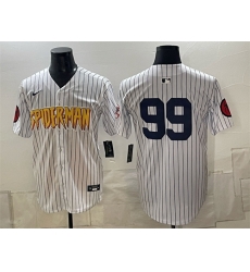 Men New York Yankees X Spider Man 99 Aaron Judge White Limited Stitched Baseball Jersey Men New York Yankees X Spider Man 99 Aaron Judge White Limited Stitched Baseball Jersey