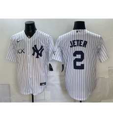 Men New York Yankees x KAWS  2 Derek Jeter White Stadium Stitched Baseball Jersey