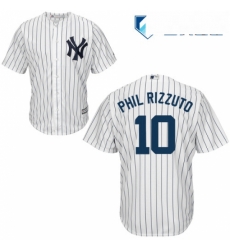 Mens Majestic New York Yankees 10 Phil Rizzuto Replica White Home MLB Jersey