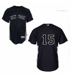 Mens Majestic New York Yankees 15 Thurman Munson Replica Black MLB Jersey