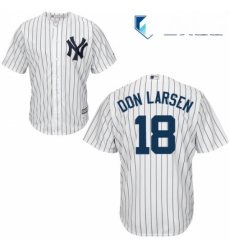 Mens Majestic New York Yankees 18 Don Larsen Replica White Home MLB Jersey