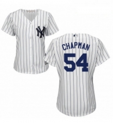 Womens Majestic New York Yankees 54 Aroldis Chapman Authentic White Home MLB Jersey