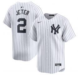Toddler New York Yankees 2 Derek Jeter White Cool Base Stitched Baseball Jersey