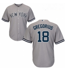 Youth Majestic New York Yankees 18 Didi Gregorius Replica Grey Road MLB Jersey