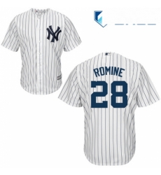 Youth Majestic New York Yankees 28 Austin Romine Replica White Home MLB Jersey