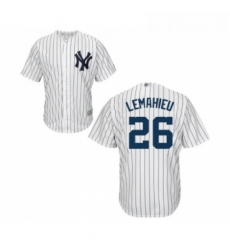 Youth New York Yankees 26 DJ LeMahieu Authentic White Home Baseball Jersey 