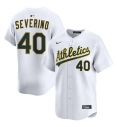 Men Athletics Nike Home Limited Custom Jersey White Severino Luis 40 Men Athletics Nike Home Limited Custom Jersey White Severino Luis 40