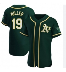 Men Oakland Athletics 19 Mason Miller Green Home Limited Stitched Jersey Men Oakland Athletics 19 Mason Miller Green Home Limited Stitched Jersey