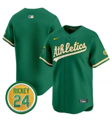 Men Oakland Athletics Blank Green 2024 Limited With Rickey Henderson Patch Stitched Jersey