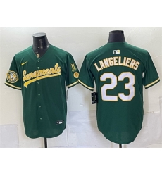Men Oakland Athletics  Shea Langeliers 2026 Green Alternate Sacramento Celebrating 125 Years Vapor Limited Stitched Baseball Jersey