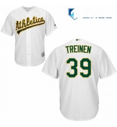 Mens Majestic Oakland Athletics 39 Blake Treinen Replica White Home Cool Base MLB Jersey 