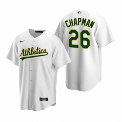 Mens Nike Oakland Athletics 26 Matt Chapman White Home Stitched Baseball Jersey