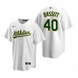 Mens Nike Oakland Athletics 40 Chris Bassitt White Home Stitched Baseball Jersey