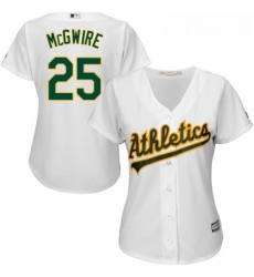 Womens Majestic Oakland Athletics 25 Mark McGwire Replica White Home Cool Base MLB Jersey