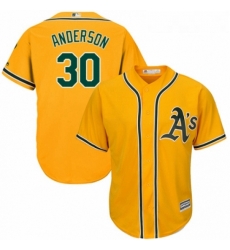 Youth Majestic Oakland Athletics 30 Brett Anderson Replica Gold Alternate 2 Cool Base MLB Jersey Youth Majestic Oakland Athletics 30 Brett Anderson Replica Gold Alternate 2 Cool Base MLB Jersey