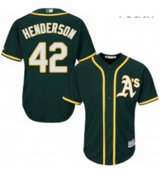 Youth Majestic Oakland Athletics 42 Dave Henderson Replica Green Alternate 1 Cool Base MLB Jersey Youth Majestic Oakland Athletics 42 Dave Henderson Replica Green Alternate 1 Cool Base MLB Jersey