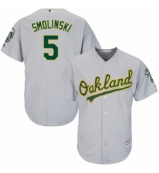 Youth Majestic Oakland Athletics 5 Jake Smolinski Replica Grey Road Cool Base MLB Jersey Youth Majestic Oakland Athletics 5 Jake Smolinski Replica Grey Road Cool Base MLB Jersey