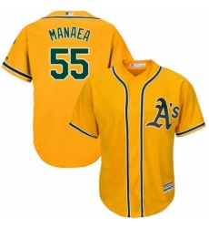 Youth Majestic Oakland Athletics 55 Sean Manaea Replica Gold Alternate 2 Cool Base MLB Jersey Youth Majestic Oakland Athletics 55 Sean Manaea Replica Gold Alternate 2 Cool Base MLB Jersey