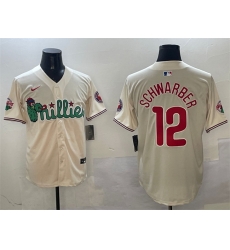 Men Philadelphia Phillies 12 Kyle Schwarber Cream Phanatic Limited Stitched Jersey Men Philadelphia Phillies 12 Kyle Schwarber Cream Phanatic Limited Stitched Jersey