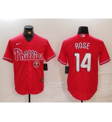 Men Philadelphia Phillies 14 Pete Rose Red Cool Base Stitched Jersey 1