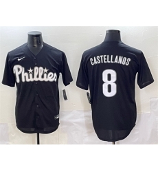 Men Philadelphia Phillies 8 Nick Castellanos Black Lights Out Limited Stitched Baseball Jersey Men Philadelphia Phillies 8 Nick Castellanos Black Lights Out Limited Stitched Baseball Jersey