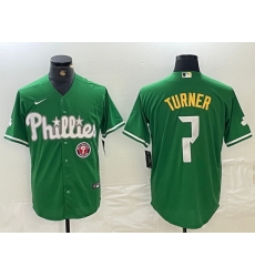 men philadelphia phillies 7 trea turner green 2024 city connect stitched jersey II men philadelphia phillies 7 trea turner green 2024 city connect stitched jersey II