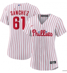 Women Nike Cristopher Sanchez White #61 Philadelphia Phillies Home Jersey Women Nike Cristopher Sanchez White #61 Philadelphia Phillies Home Jersey