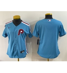 Women Philadelphia Phillies Blank Blue Stitched Baseball Jersey Women Philadelphia Phillies Blank Blue Stitched Baseball Jersey