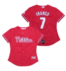 Women Phillies 7 Maikel Franco Red Cool Base Jersey Women Phillies 7 Maikel Franco Red Cool Base Jersey