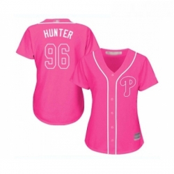 Womens Philadelphia Phillies 96 Tommy Hunter Replica Pink Fashion Cool Base Baseball Jersey 
