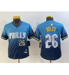 Youth Philadelphia Phillies 26 Chase Utley Blue 2024 City Connect Limited Stitched jerseys Youth Philadelphia Phillies 26 Chase Utley Blue 2024 City Connect Limited Stitched jerseys