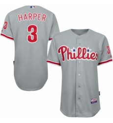 Youth Philadelphia Phillies 3 Bryce Harper Grey Cool Base Stitched MLB Jersey Youth Philadelphia Phillies 3 Bryce Harper Grey Cool Base Stitched MLB Jersey