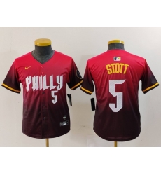 Youth Philadelphia Phillies 5 Bryson Stott Red 2024 City Connect Limited Stitched Baseball Jersey 1 Youth Philadelphia Phillies 5 Bryson Stott Red 2024 City Connect Limited Stitched Baseball Jersey 1