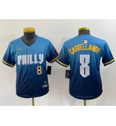 Youth Philadelphia Phillies 8 Nick Castellanos Blue 2024 City Connect Limited Stitched Jersey 6 Youth Philadelphia Phillies 8 Nick Castellanos Blue 2024 City Connect Limited Stitched Jersey 6