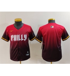 Youth Philadelphia Phillies Blank Red 2024 City Connect Limited Stitched Baseball Jersey Youth Philadelphia Phillies Blank Red 2024 City Connect Limited Stitched Baseball Jersey