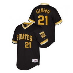 Men Pittsburgh Pirates 21 Roberto Clemente Black Cool Base Stitched jersey