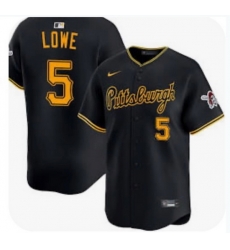 Men Pittsburgh Pirates Brandon Lowe #5 Flex Base Black Limited Jersey Men Pittsburgh Pirates Brandon Lowe #5 Flex Base Black Limited Jersey