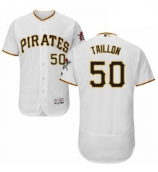 Mens Majestic Pittsburgh Pirates 50 Jameson Taillon White Home Flex Base Authentic Collection MLB Jersey