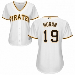 Womens Majestic Pittsburgh Pirates 19 Colin Moran Authentic White Home Cool Base MLB Jersey 