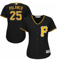 Womens Majestic Pittsburgh Pirates 25 Gregory Polanco Authentic Black Alternate Cool Base MLB Jersey Womens Majestic Pittsburgh Pirates 25 Gregory Polanco Authentic Black Alternate Cool Base MLB Jersey