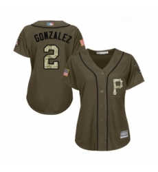 Womens Pittsburgh Pirates 2 Erik Gonzalez Authentic Green Salute to Service Baseball Jersey Womens Pittsburgh Pirates 2 Erik Gonzalez Authentic Green Salute to Service Baseball Jersey