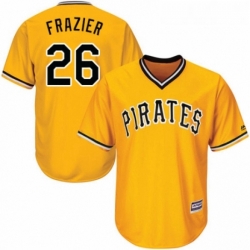 Youth Majestic Pittsburgh Pirates 26 Adam Frazier Authentic Gold Alternate Cool Base MLB Jersey 