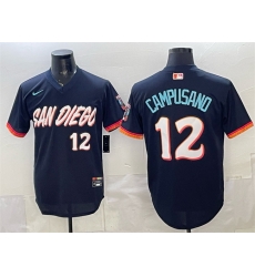 Men San Diego Padres 12 Luis Campusano Obsidian 2026 City Connect Stadium Stitched Baseball Jersey Men San Diego Padres 12 Luis Campusano Obsidian 2026 City Connect Stadium Stitched Baseball Jersey