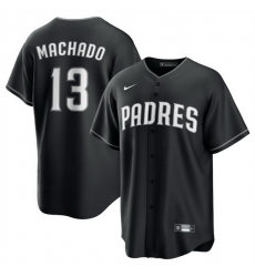 Men San Diego Padres 13 Manny Machado Black Lights Out Limited Stitched Baseball Jersey