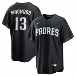 Men San Diego Padres 13 Manny Machado Black Lights Out Limited Stitched Baseball Jersey