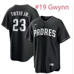 Men San Diego Padres 19 Tony Gwynn Cool Base Stitched Black Baseball Jersey