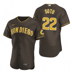 Men San Diego Padres 22 Juan Soto Brown Flex Base Stitched Baseball Jersey