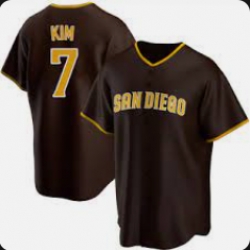 Men San Diego Padres 7 Ha Seong Kim Brown Stitched MLB Cool Base Nike Jersey